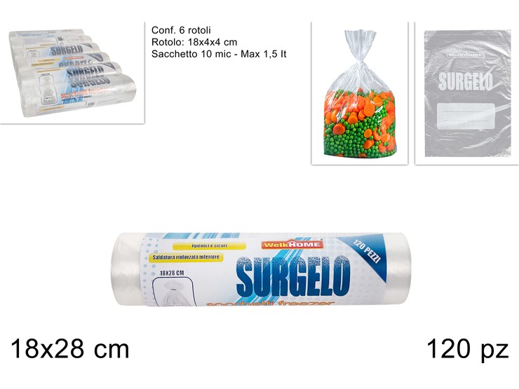 SACCHETTI FREEZER 182810MIC Pz.120 HDP - Everyday > Cucina > Contenitori E Conservazione - Ingrosso B2B Magazzini Scatigna
