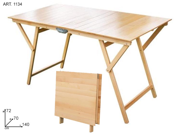 TAVOLO DOPPIO NATURALE 70140 Art.000013 - Summer > Arredo E Attrezzature Da Esterno > Set Da Esterno - Ingrosso B2B Magazzini Scatigna