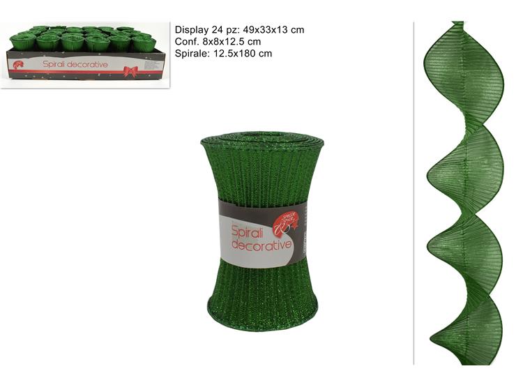DECOR.TESS.SPIR.VERDE Cm12,5180 20-773 - Confezionamento > Nastri E Rotoli > Spirali - Ingrosso B2B Magazzini Scatigna