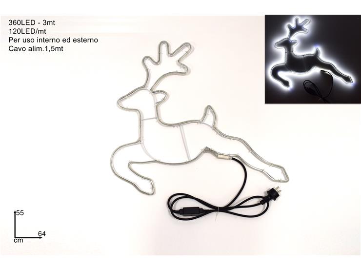 RENNA LUMIN.360 LED BIANCO FREDDO Cm.55 - Natale > Luci Varie > Forme Luminose - Ingrosso B2B Magazzini Scatigna