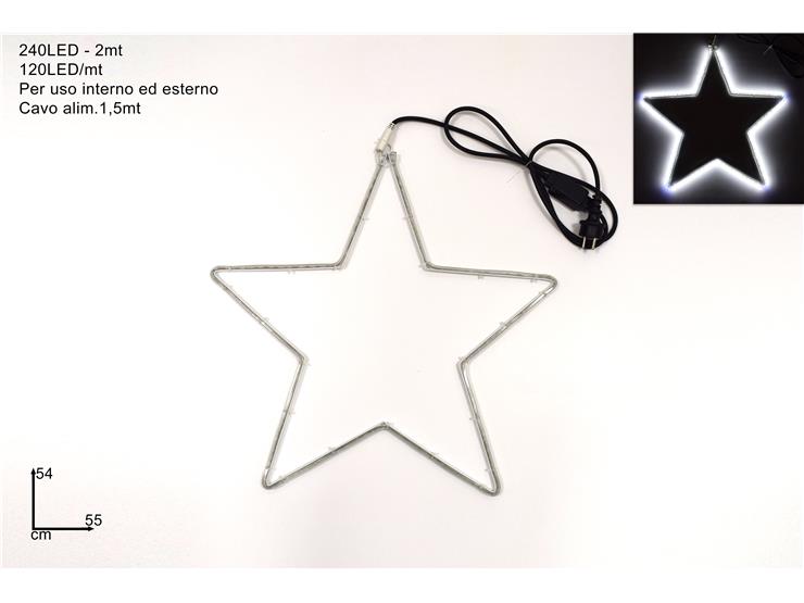 STELLA LUMIN.240LED BIANCO FRED.Cm55 341 - Natale > Luci Varie > Stelle - Ingrosso B2B Magazzini Scatigna