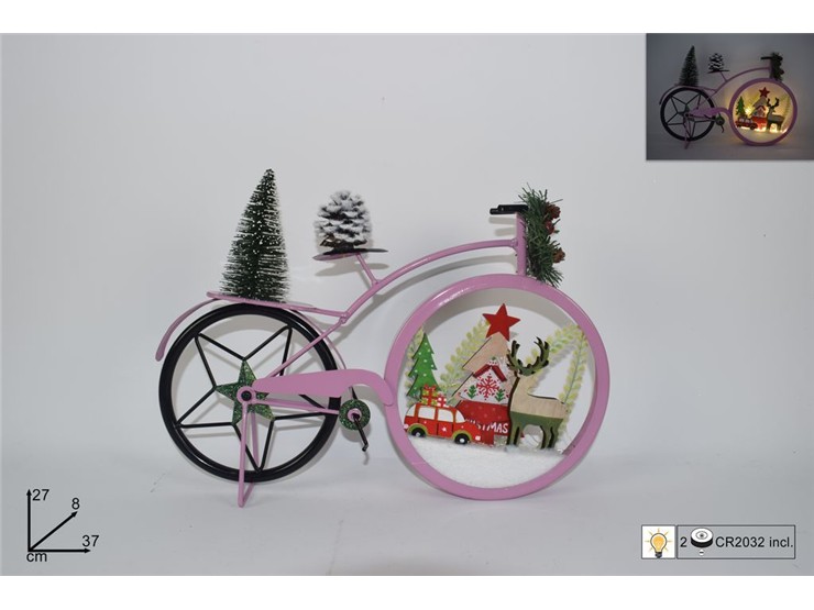 BICICLETTA ROSA - Natale > Decorazioni Da Interno > Articoli Luminosi - Ingrosso B2B Magazzini Scatigna