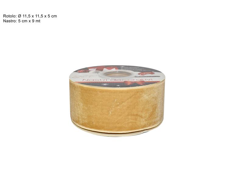 ROTOLO NASTRO VELLUTO BEIGE Cm5Mt9 HM5/ - Confezionamento > Nastri E Rotoli > Nastri - Ingrosso B2B Magazzini Scatigna
