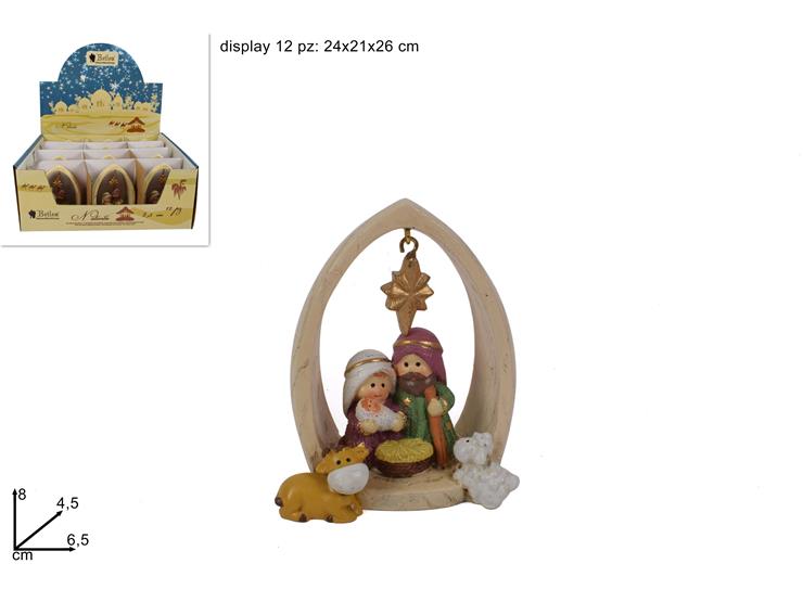 NATIVITA' C/CAPANNA C/STELLA ORO 62284 - Natale > Nativita Personaggi > Sacra Famiglia - Ingrosso B2B Magazzini Scatigna