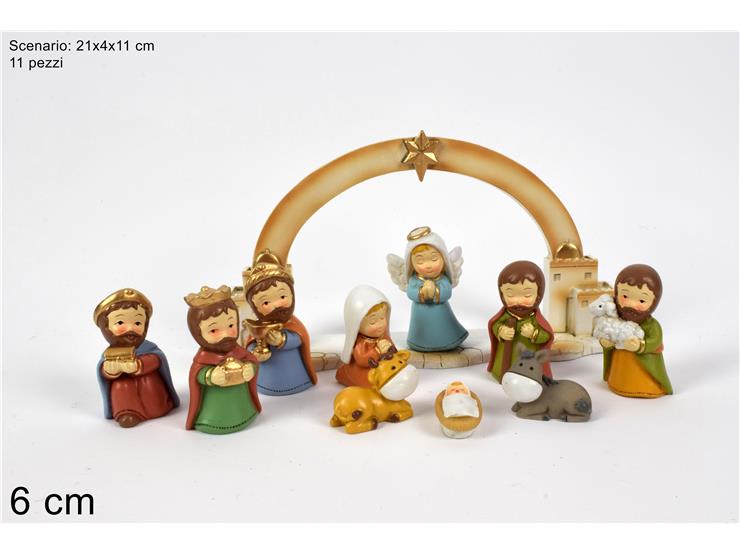 NATIVITA C/SCENARIO Cm.6 Pz11 COL.62308 - Natale > Nativita Personaggi > Personaggi Nativita Completi - Ingrosso B2B Magazzini Scatigna