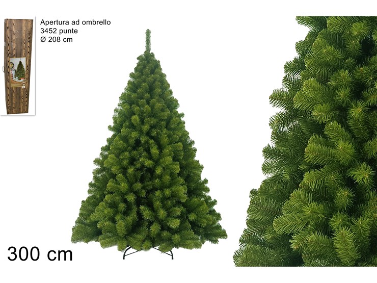 PINO PARIS Cm.300 A OMBRELLO 3R4A0-3452 - Natale > Alberi > Verdi - Ingrosso B2B Magazzini Scatigna