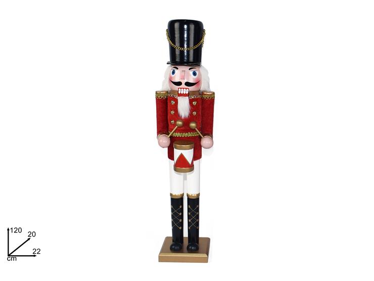 SOLDATO SCHIACC.ROSSO C/TAMB.Cm120 19006 - Natale > Decorazioni Grande Formato > Soldatini - Ingrosso B2B Magazzini Scatigna