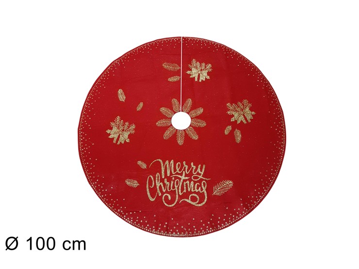 TAPPETO ALBERO FELT.Cm100 ROSSO/ORO 210 - Natale > Alberi Accessori > Tappeti Alberi - Ingrosso B2B Magazzini Scatigna