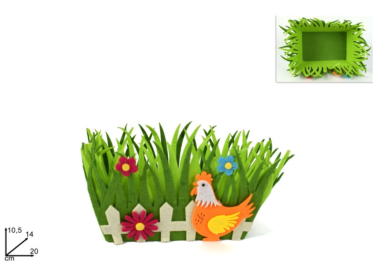 CESTO FELTRO RETTANG.PASQUALE EA611019 - Eventi > Pasqua > Cestini Secchielli - Ingrosso B2B Magazzini Scatigna