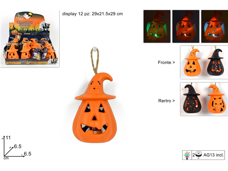 LANTERNA ZUCCA C/LUCE 2ASS.CY20-NGD - Halloween > Decorazioni > Decorazioni Luminose - Ingrosso B2B Magazzini Scatigna