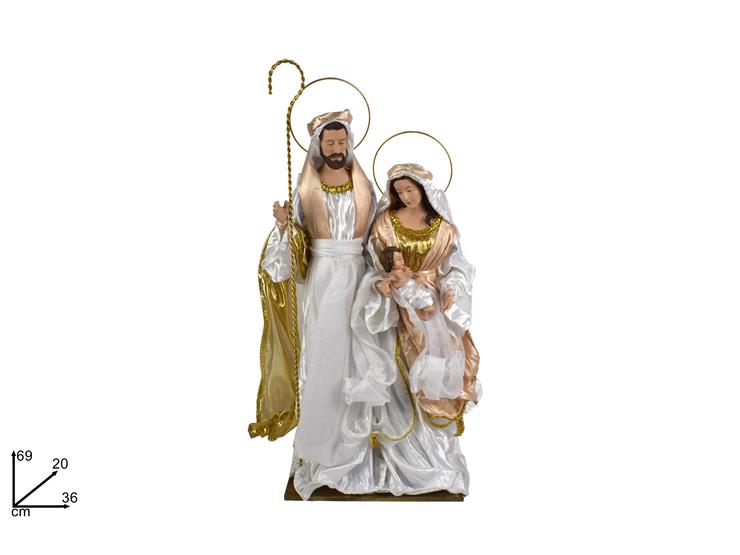 NATIVITA' Cm.69 BIANCO/ORO 16HF-66R 21AR - Natale > Nativita Personaggi > Nativita Tessuto - Ingrosso B2B Magazzini Scatigna