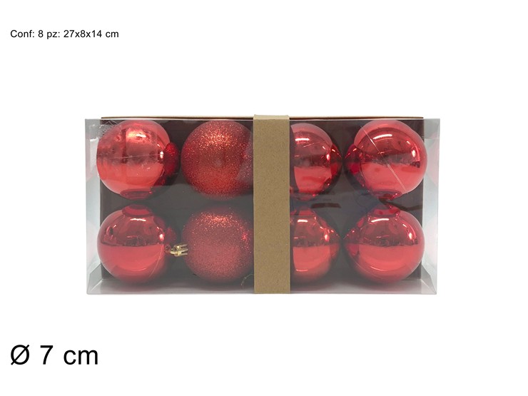 PALLE LUCIDE/GLITTER/PERL.ORO Cm7 Pz8 91 - Natale > Sfere > Glitter - Ingrosso B2B Magazzini Scatigna