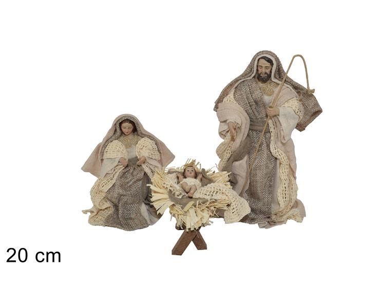 NATIVITA' JUTA E MERLET.Pz.3 Cm.20 07915 - Natale > Nativita Personaggi > Nativita Tessuto - Ingrosso B2B Magazzini Scatigna