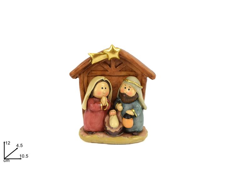 SANTA FAMIGLIA C/CAPAN.BIMBI Cm.12 62710 - Natale > Nativita Personaggi > Sacra Famiglia - Ingrosso B2B Magazzini Scatigna