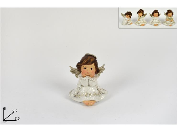 ANGELO SED.VEST.BIANCO GLITT.Cm8 337512/ - Natale > Decorazioni Da Interno > Personaggi - Ingrosso B2B Magazzini Scatigna