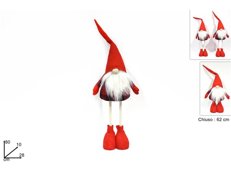 GNOMO NATAL.C/VEST.SCOZZ.Cm80 2AS.121516 - Natale > Decorazioni Da Interno > Personaggi - Ingrosso B2B Magazzini Scatigna