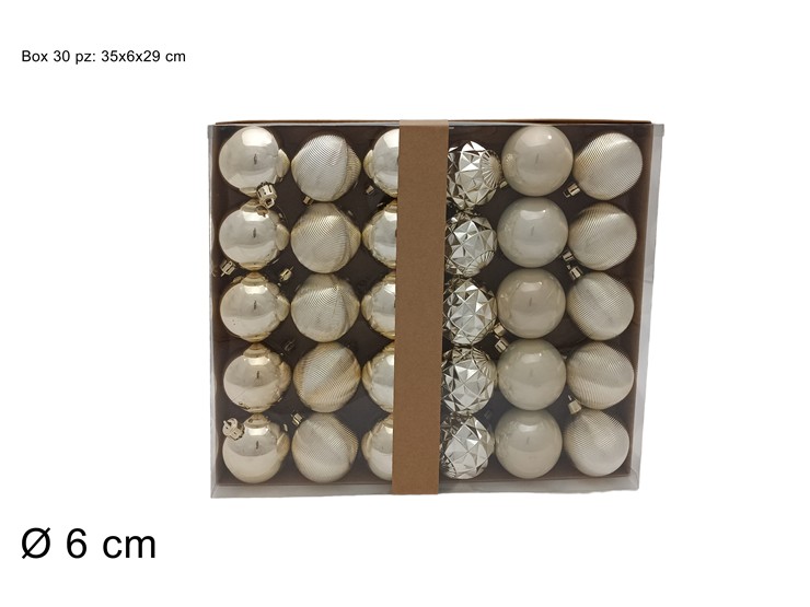 PALLE BEIGE Cm.6 Pz.30 6ASS.9A30E05G576/ - Natale > Sfere > Box Stili Geometrici - Ingrosso B2B Magazzini Scatigna