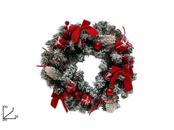 DIETROPORTA INNEV.C/PACCHI REG.Cm30 32N9 - Natale > Dietroporta E Vetrofanie > Ghirlande A Corona - Ingrosso B2B Magazzini Scatigna