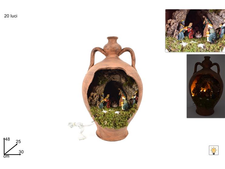 ANFORA TERRAC.C/PRESEPE C/20LUCI ASS.C50 - Natale > Nativita Personaggi > Nativita Luci - Ingrosso B2B Magazzini Scatigna