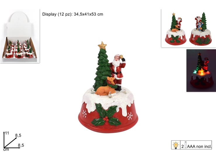 SCENARIO ALBERO C/BAB.NAT.C/LUC.63392-3 - Natale > Decorazioni Da Interno > Articoli Luminosi - Ingrosso B2B Magazzini Scatigna