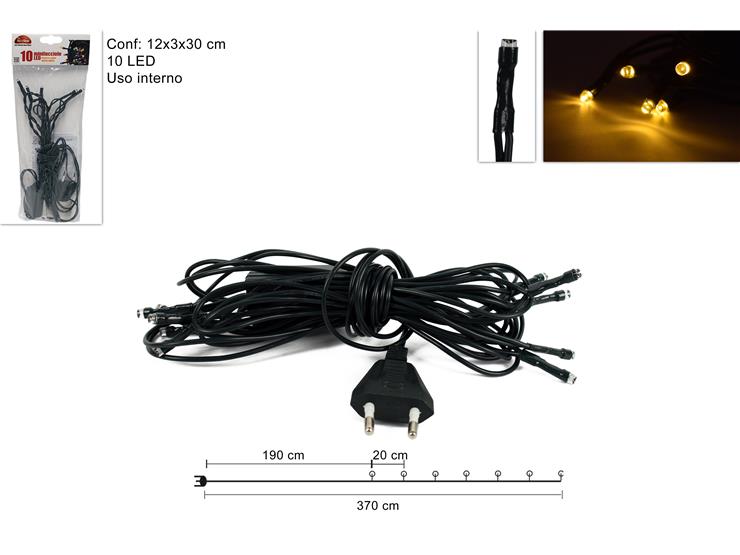 MINILUCCIOLE 10LED BIANCO CALDO USO INT. - Natale > Luci Interno > Minilucciole Interno 10led - Ingrosso B2B Magazzini Scatigna