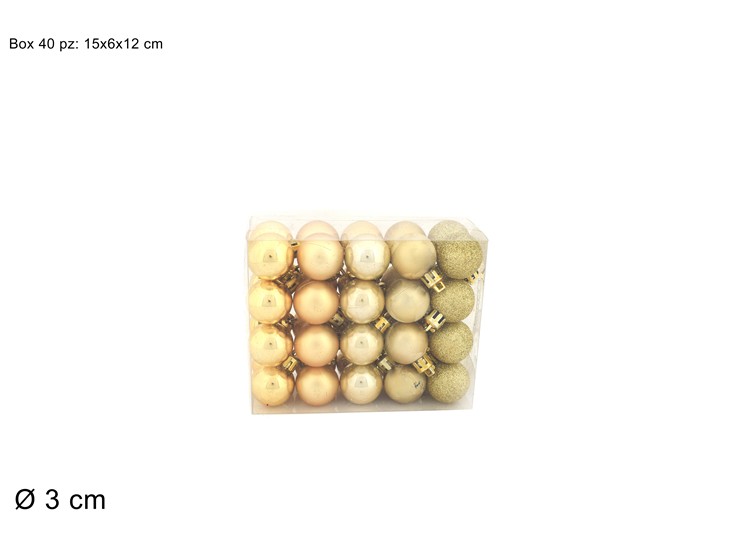 PALLE Cm.3 Pz.40 ORO 3040N1-5938AKY01 - Natale > Sfere > Damascata 6 E 10cm - Ingrosso B2B Magazzini Scatigna