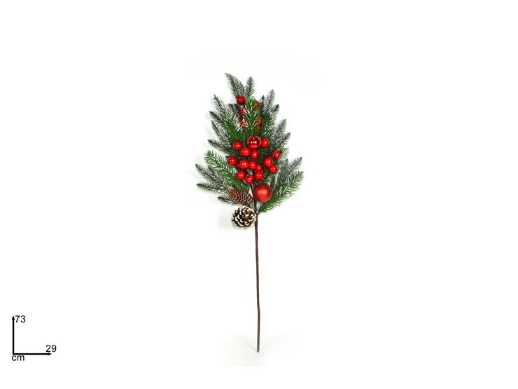 STELO C/BACCHE PALLINE E PIGNE XNA210266 - Natale > Bacche E Fiori > Spilloni Bacche - Ingrosso B2B Magazzini Scatigna