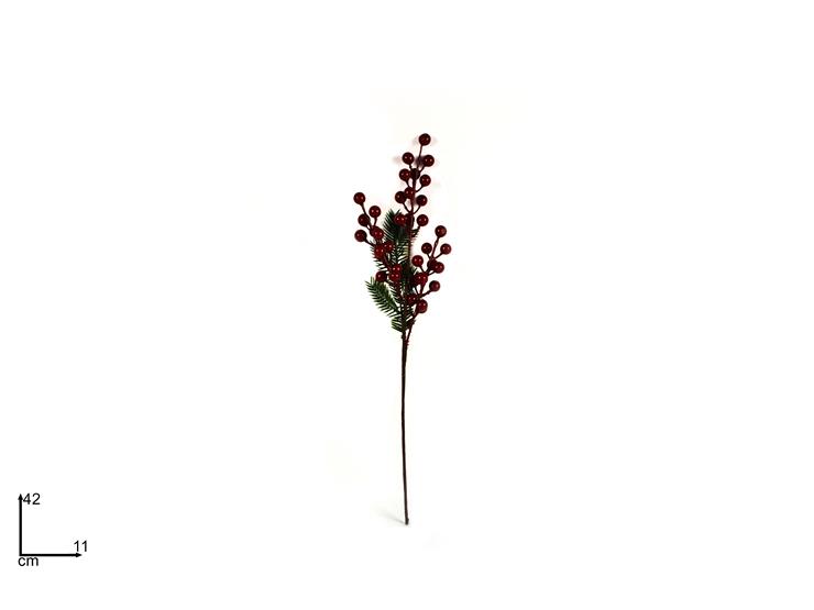 STELO BACCHE C/RAMI PVC Cm.45 B3M-L22-13 - Natale > Bacche E Fiori > Spilloni Bacche - Ingrosso B2B Magazzini Scatigna