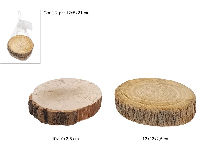 TRONCHI LEGNO Cm.10/12 SET Pz.2 DXQ22999 - Natale > Nativita Accessori > Dischi Legno - Ingrosso B2B Magazzini Scatigna