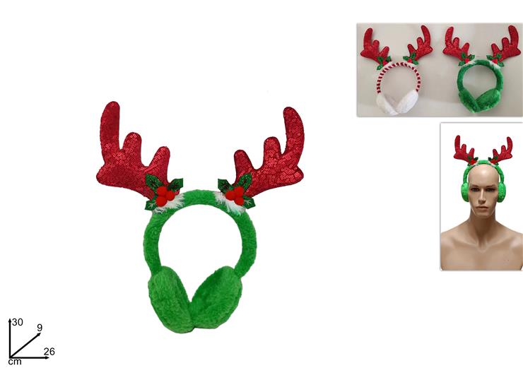 CERCHIETTO CUFFIA RENNA 2ASS.HYX2361 - Natale > Costumii Accessori > Accessori Party - Ingrosso B2B Magazzini Scatigna