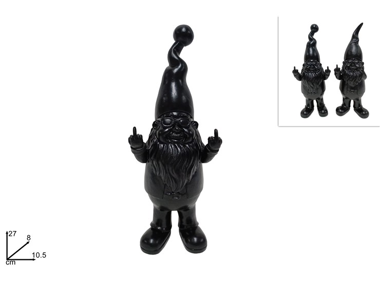 GNOMO NATAL.IRRIVER.NERO Cm27 2AS.23-27 - Natale > Decorazioni Da Interno > Personaggi - Ingrosso B2B Magazzini Scatigna