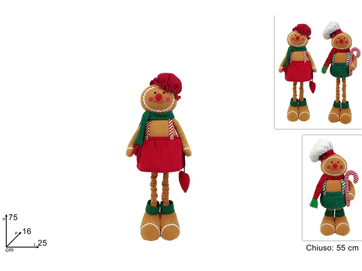 OMINO MARZAPANE ESTENS.2ASS.Cm.75 OH23-2 - Natale > Decorazioni Da Interno > Personaggi - Ingrosso B2B Magazzini Scatigna