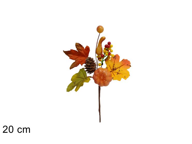 SPILLONE C/ZUCCA E PIGNE Cm.20 2317356G - Halloween > Fiori E Spilloni - Ingrosso B2B Magazzini Scatigna