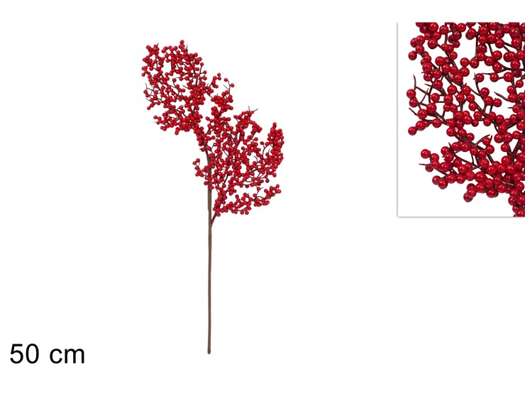 RAMO BACCHE Cm.60 TY88-21844 - Natale > Bacche E Fiori > Spilloni Bacche Piccole - Ingrosso B2B Magazzini Scatigna