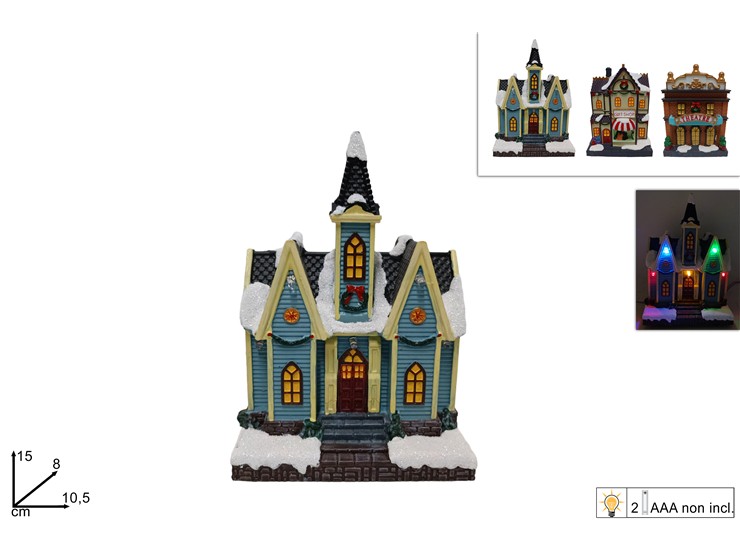 SCENARIO AMBIENT.NATAL.C/LUCE 3ASS.63735 - Natale > Decorazioni Da Interno > Articoli Luminosi - Ingrosso B2B Magazzini Scatigna