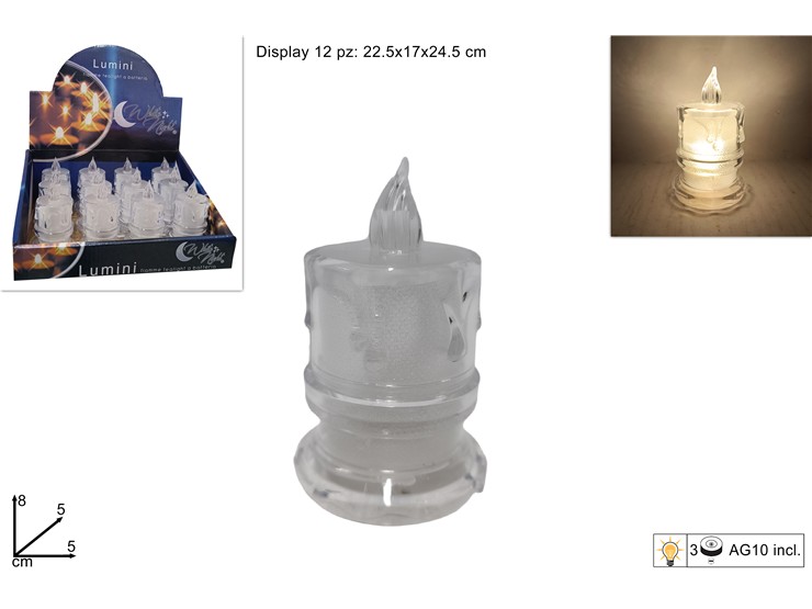 CANDELA 58 LED BATTERIA DISPLAY YSA-018 - Natale > Candele > In Cera - Ingrosso B2B Magazzini Scatigna