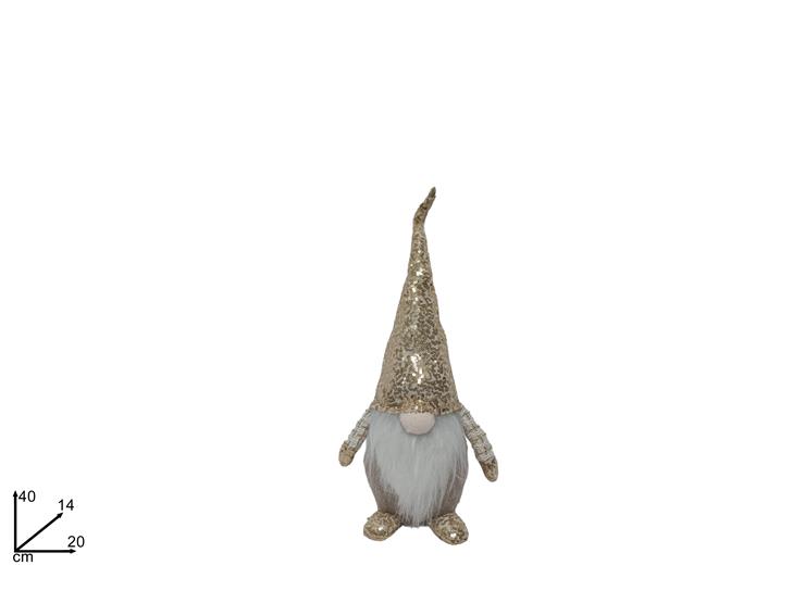 GNOMO NAT.C/CAPP.PAILL.ORO Cm.40 91305 - Natale > Decorazioni Da Interno > Personaggi - Ingrosso B2B Magazzini Scatigna