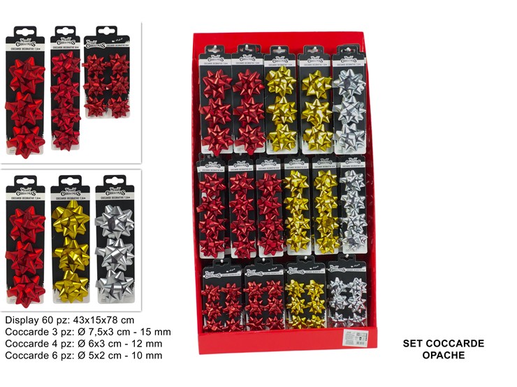 SET COCCARDE ASSORTITE DISPLAY YL23-35 - Confezionamento > Coccarde > Set Pezzi - Ingrosso B2B Magazzini Scatigna