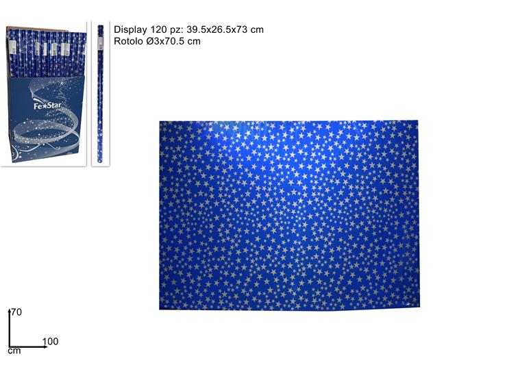 ROTOLO CARTA CIELO METAL.70X100 - Natale > Nativita Accessori > Carta Presepe - Ingrosso B2B Magazzini Scatigna