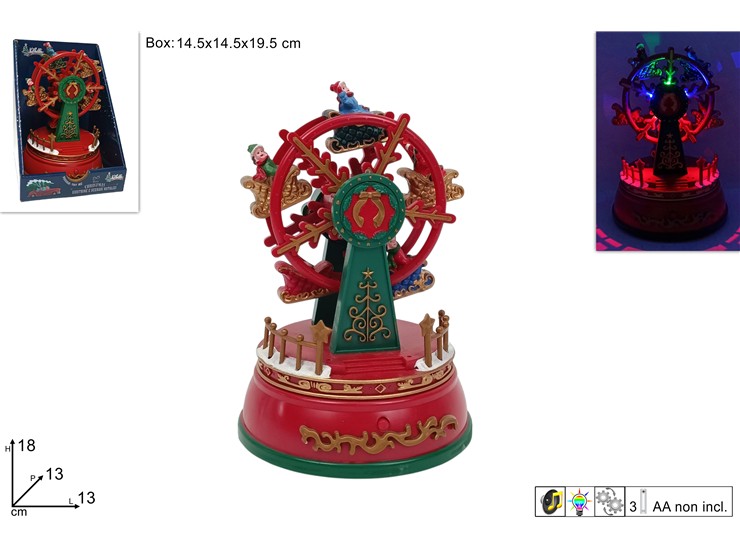 GIOSTRINA RUOTA PANORAM.C/MUS.17024N1-M - Natale > Giostrine > Batteria - Ingrosso B2B Magazzini Scatigna