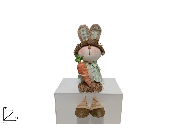 CONIGLIO SEDUTO C/CAROTA Cm.31 2380223 - Eventi > Pasqua > Decorazioni - Ingrosso B2B Magazzini Scatigna