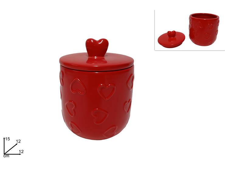 BARATTOLO CERAM.CON CUORE DSF3C23K324R - San Valentino > Tavola > Centro Tavola - Ingrosso B2B Magazzini Scatigna