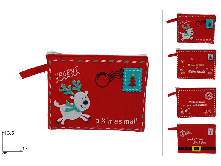 LETTERA FELTRO BORSETTA 4ASS.Cm.17 16119 - Natale > Catoleria E Decoupage > Cartoleria - Ingrosso B2B Magazzini Scatigna