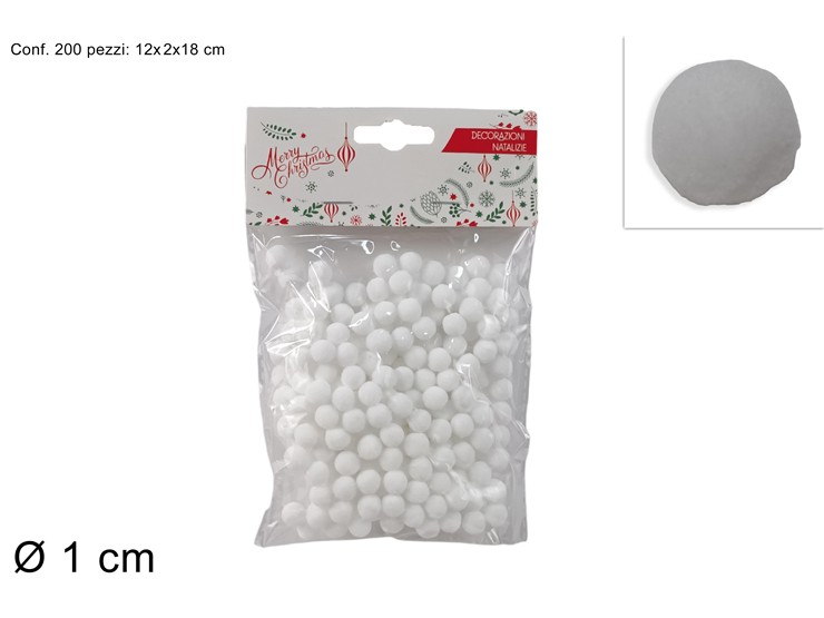 PALLINA DECORAT.BIANCA CM1 PZ200 21WHITE - Preordine Natale > Decoupage > Accessori - Ingrosso B2B Magazzini Scatigna
