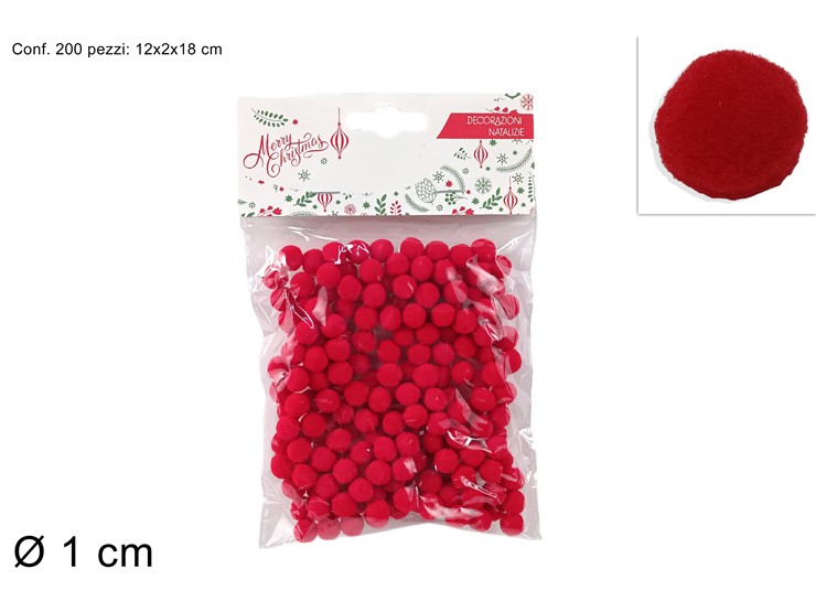 PALLINA DECORAT.ROSSA CM1 PZ200 21/RED - Preordine Natale > Decoupage > Accessori - Ingrosso B2B Magazzini Scatigna