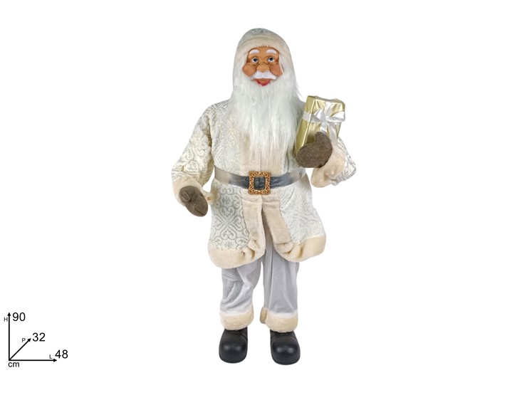 BABBO NATALE C/VEST.PELL.DEC.ORO Cm90 24 - Natale > Babbo Natale > Personaggi - Ingrosso B2B Magazzini Scatigna