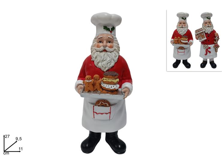 BABBO NATALE CUOCO DEC.BISC.ROS/BIAN.Cm2 - Natale > Babbo Natale > Personaggi - Ingrosso B2B Magazzini Scatigna