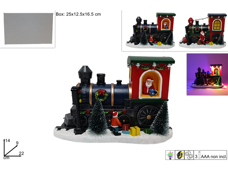 GIOSTRINA TRENO NATAL.C/MUSIC.181-9ADM/9 - Natale > Giostrine > Batteria - Ingrosso B2B Magazzini Scatigna
