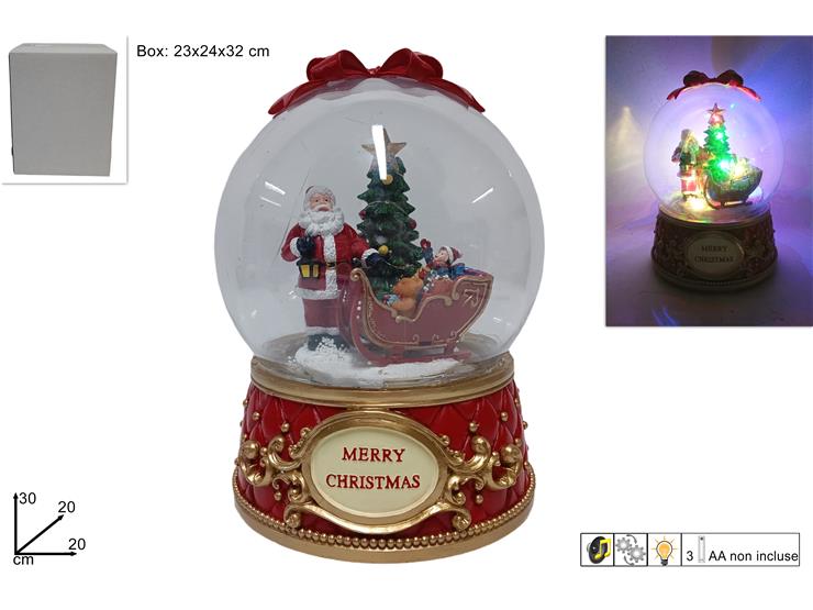 AMPOLLA SCEN.NATAL.C/SLITTA Cm20 DF66818 - Natale > Decorazioni Da Interno > Ampolle Con Neve - Ingrosso B2B Magazzini Scatigna
