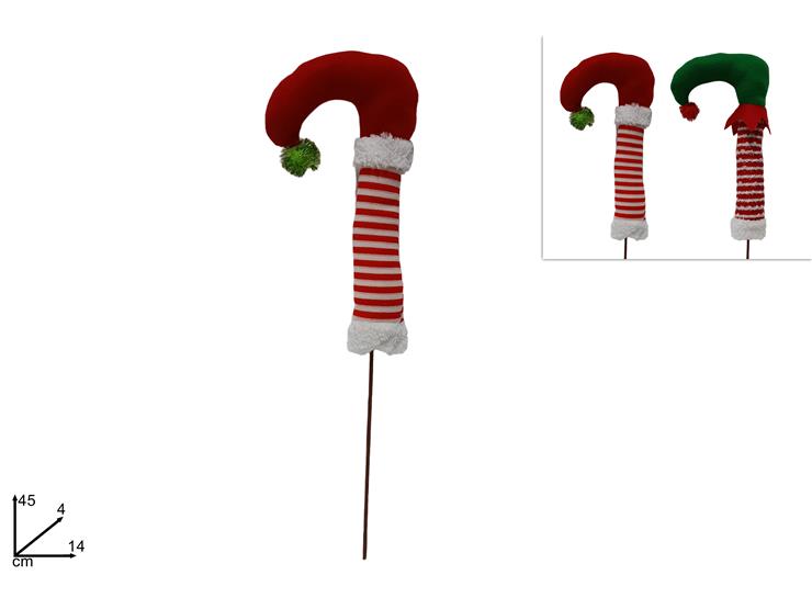 SPILLONE GAMBA ELFO BIAN/ROS.2ASS.Cm4587 - Natale > Addobbi > Spilloni - Ingrosso B2B Magazzini Scatigna
